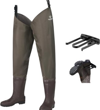 Hip Waders Waterproof Hip Boots Cleated 2-Ply Nylon/PVC Fishing Hip Wader