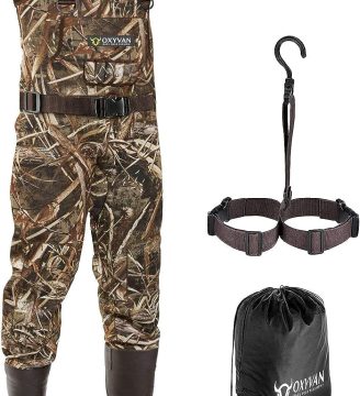 OXYVAN Duck Hunting Waders with 600G Rubber Boots Insulated,Neoprene Realtree MAX-7 Camo Fishing Chest Waders for Men & Women